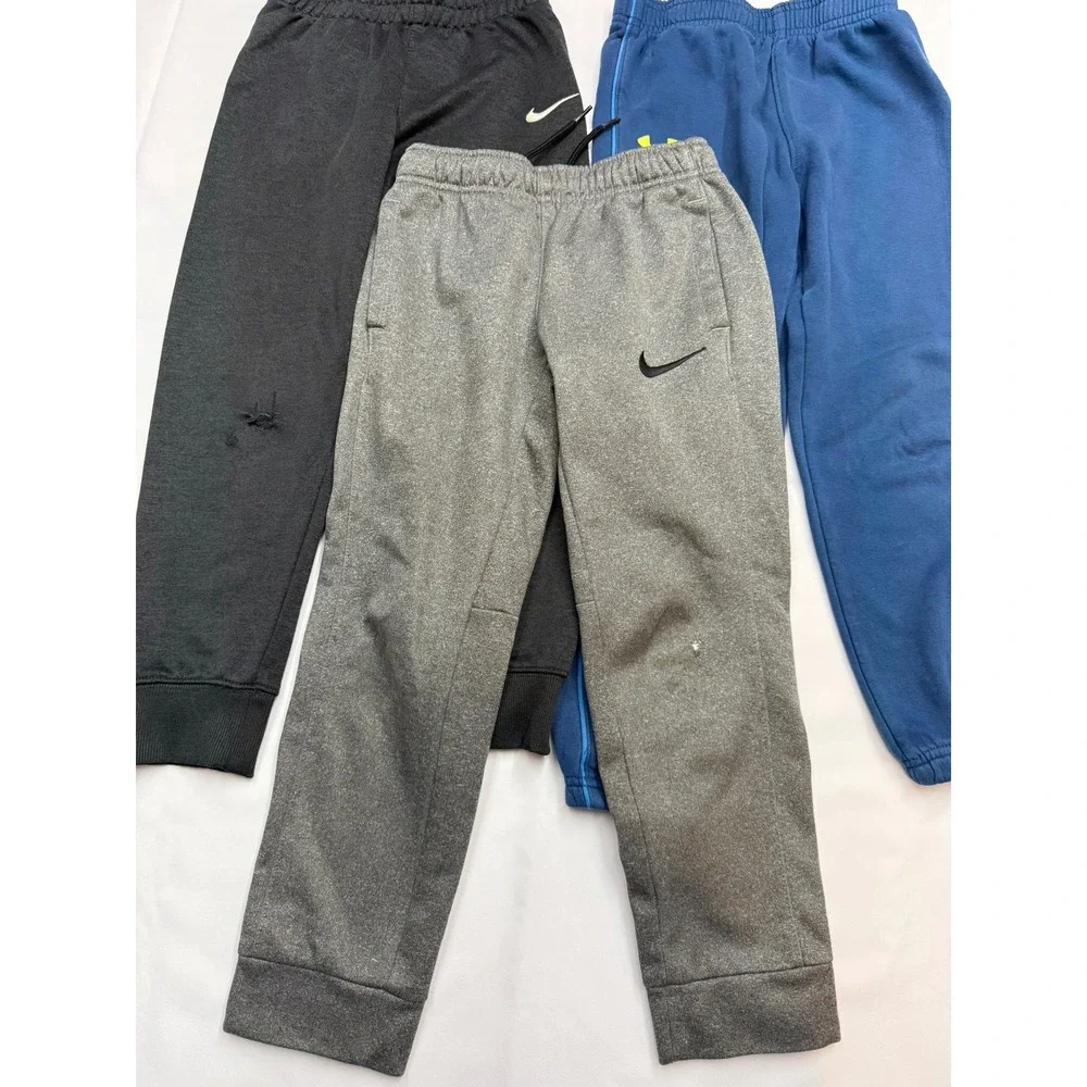 NIKE UNDER ARMOUR Boys 7 Blue Gray Full Length Play Jogger Sweat Pants AA17